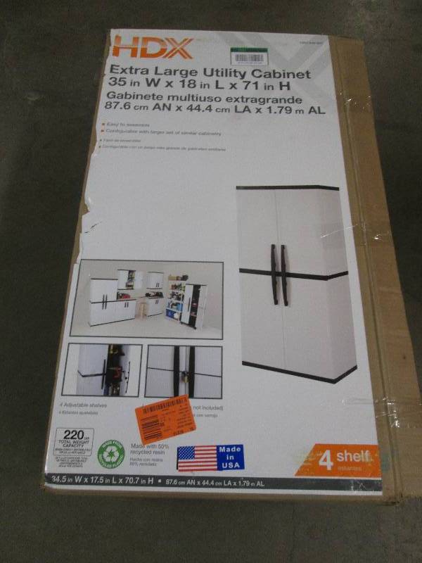lot 132 image: HDX extra large utility cabinet 35...