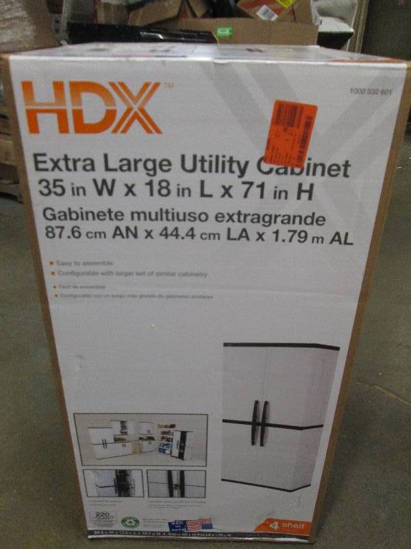 lot 147 image: HDX extra large utility cabinet 35...