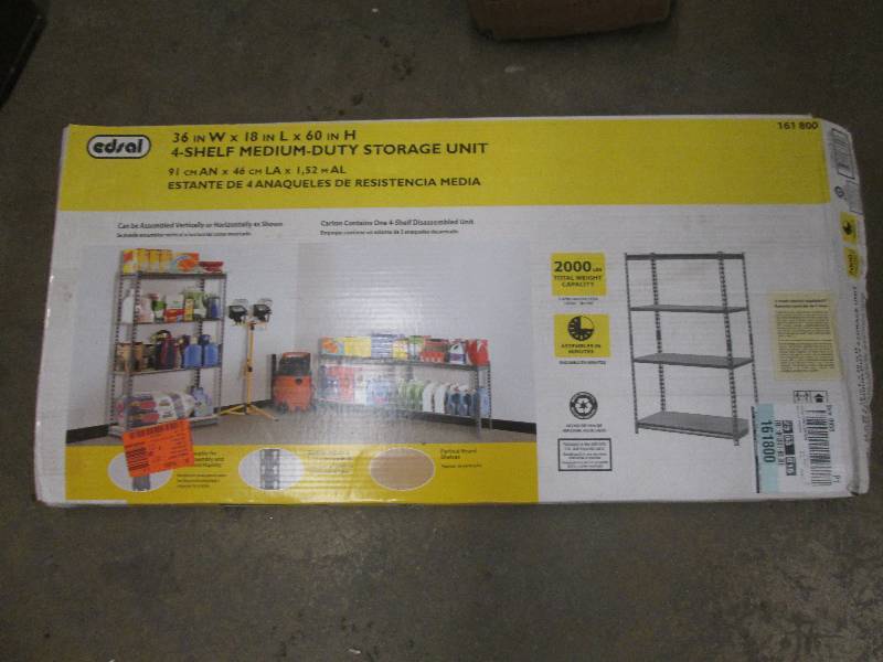 lot 152 image: Edsal 4-shelf medium duty storage u...