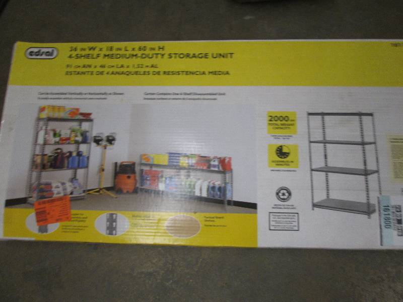 lot 153 image: Edsal 4-shelf medium duty storage u...