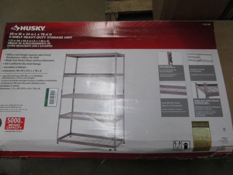 lot 154 image: Husky 5-shelf heavy duty storage un...
