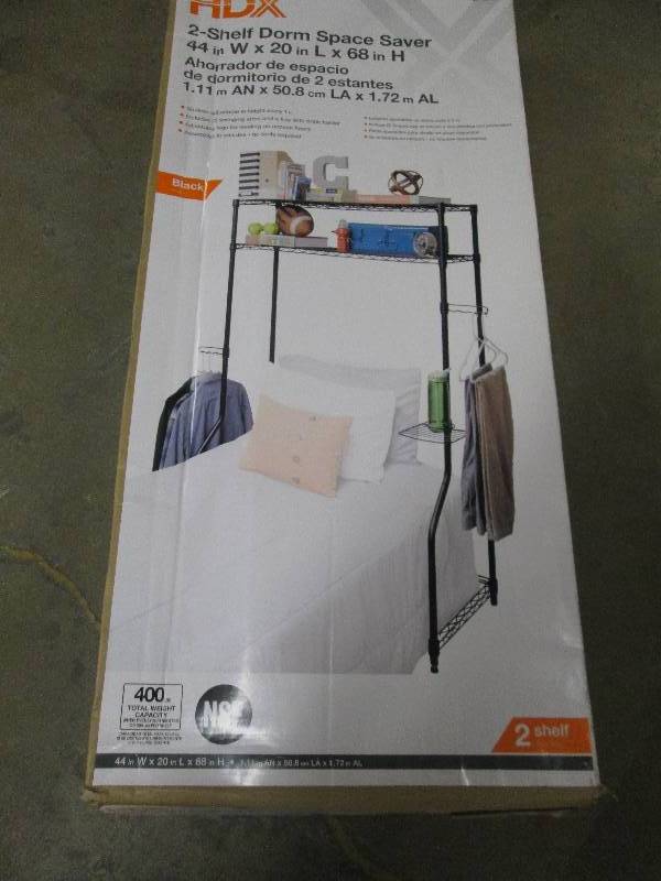 lot 190 image: HDX 2-shelf dorm space saver 44 W ...
