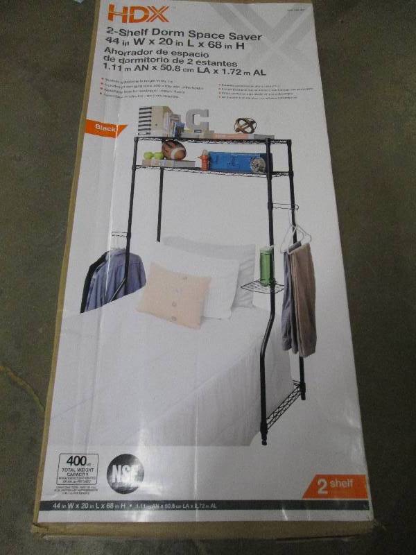 lot 191 image: HDX 2-shelf dorm space saver 44 W ...