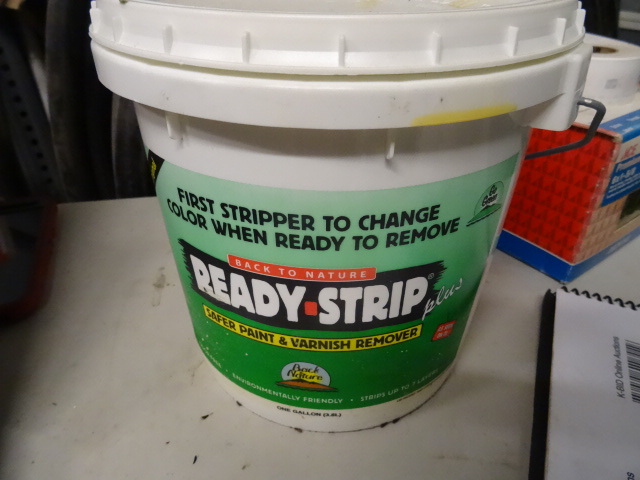 lot 143 image: NEW LOT QTY 8 Gallons Ready Strip Safer Paint and Vafrnish Remover First Stripper to change color when ready to remove $160 retail