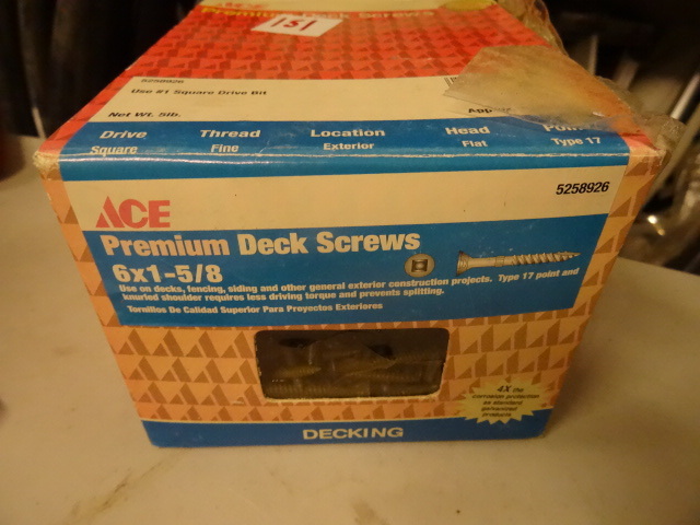 lot 151 image: NEW 5 lb Box Premium Deck Screws 6x1-58