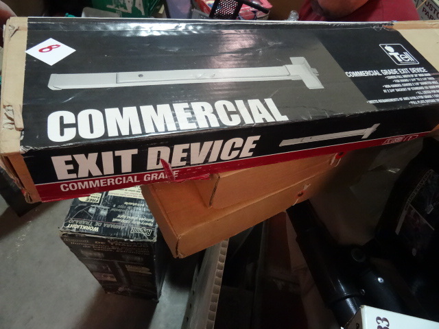 lot 8 image: NEW TELL Heavy Duty Aluminum 36 in Push Bar Exit Device and Pull Trim Model 8300B