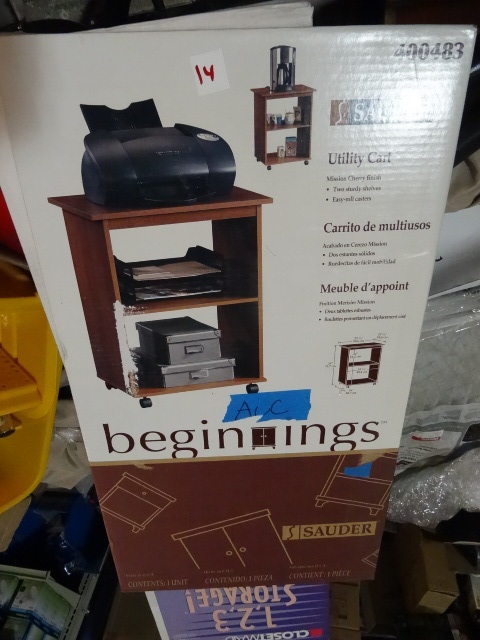 lot 14 image: NEW Sauder Beginnings Utility Cart, NO. 400483  Flatpack Box requires assembly