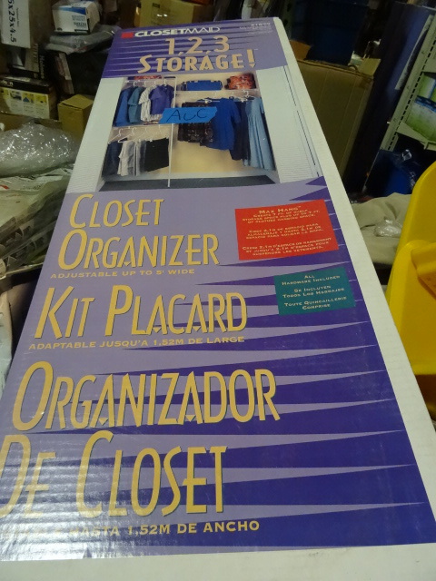 lot 15 image: NEW Closet Maid 1-2-3 Storage Adjustable Closet Organizer 5 ft