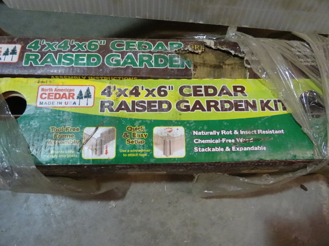 lot 22 image: NEW Qty 2 Cedar Raised Garden Kit 4x4x6 ft. $50 retail ea  $100 retail total