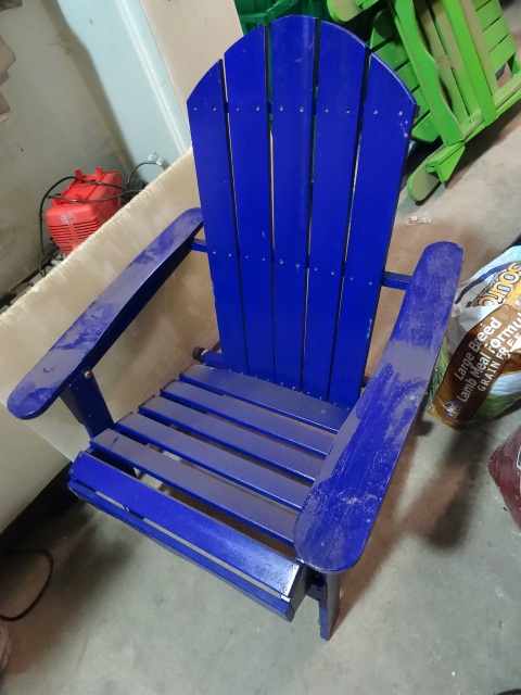lot 23 image: NEW Adirondack Chair- Foldable  Blue - $59.99 Retail