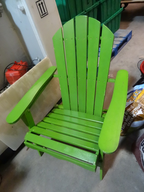 lot 24 image: NEW Adirondack Chair- Foldable Green - $59.99 Retail