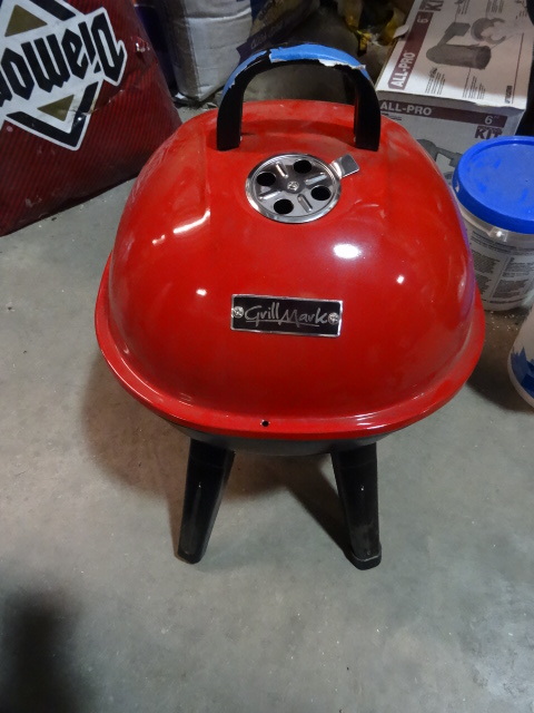 lot 25 image: NEW GrillMark Portable Outdoor Charcoal Barbecue Grill  Red PN CBT1611A $84 retail