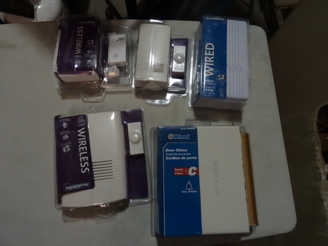 lot 30 image: NEW Qty 5 Doorbells including 2 wireless est $50 retail