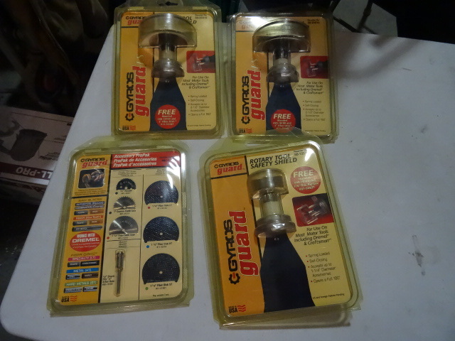 lot 33 image: NEW 4 PC Set Gyros Guard Dremel Cut Off Kit incl. ProPak Cutoff Wheels and 3x Safety Shield $80 retail