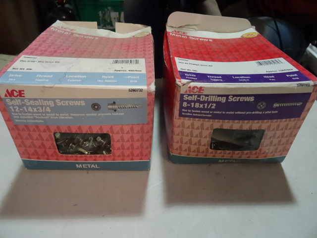 lot 47 image: NEW Qty 2 Boxes Self Tapping Metal Screws Qty 1 5 lb box Hex Drive, Qty 1 5 lb box Phillips Drive approx $72 retail