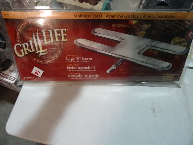 lot 127 image: NEW GrillLife Large H Style Burner for Gas Grills with 1 Control Knob Universal Fit
