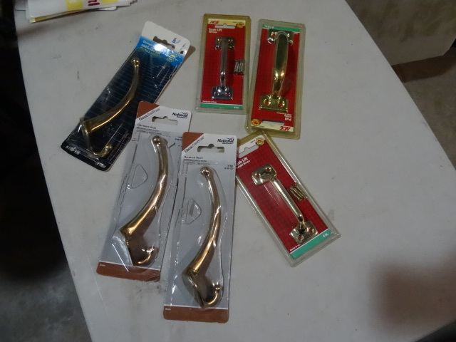 lot 130 image: NEW Lot Qty 3 Garment Hooks and Qty 3 Pull Handles