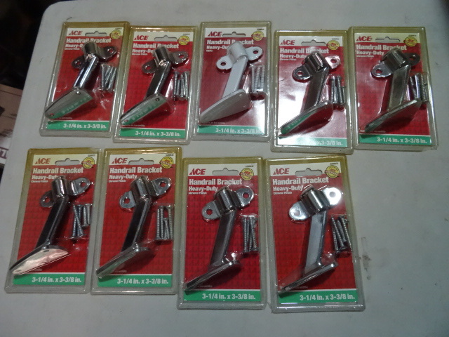 lot 131 image: NEW Qty 9 Chrome Heavy Duty Handrail Brackets