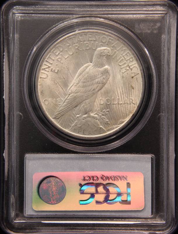 1925 PEACE SILVER DOLLAR MS63 PCGS