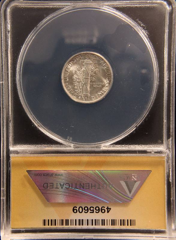 1945-S MERCURY SILVER DIME MS65 ANACS