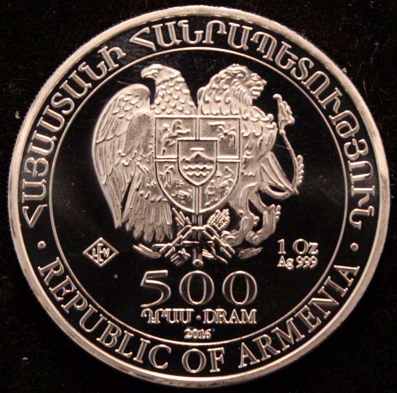 2016 ARMENIA 1 TROY OZ. .999 FINE SILVER NOAHS ARK