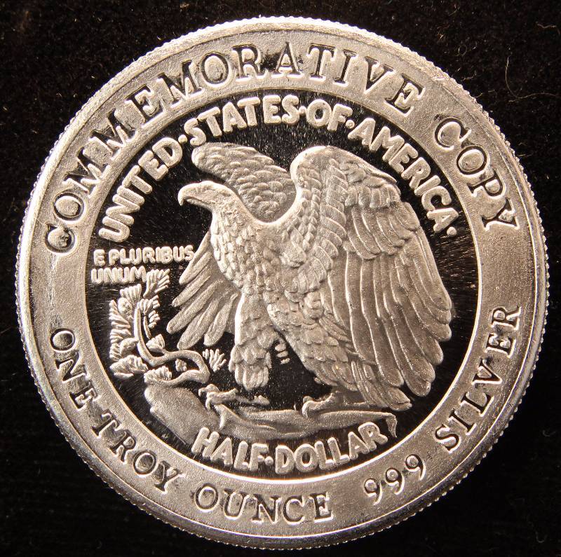 1 TROY OZ. .999 FINE SILVER WALKING LIBERTY DESIGN