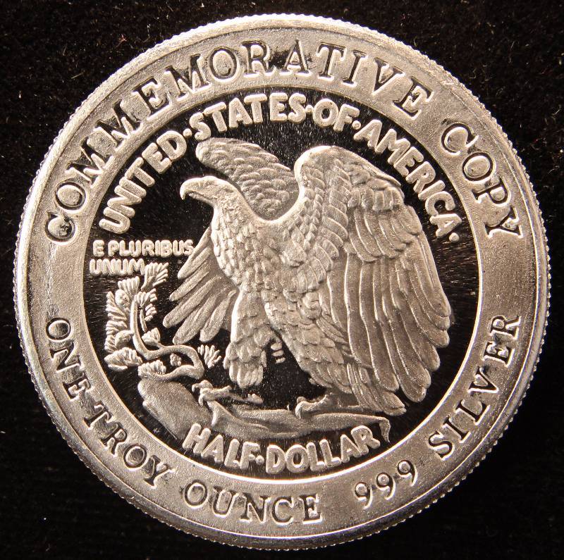 1 TROY OZ. .999 FINE SILVER WALKING LIBERTY DESIGN