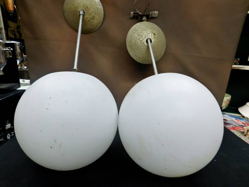 pair of hanging light fixtures