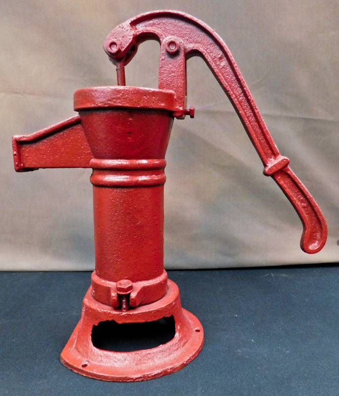 red cast iron pump