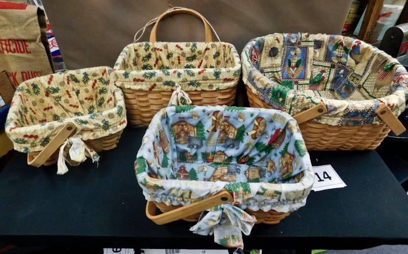 4 lined high quality baskets