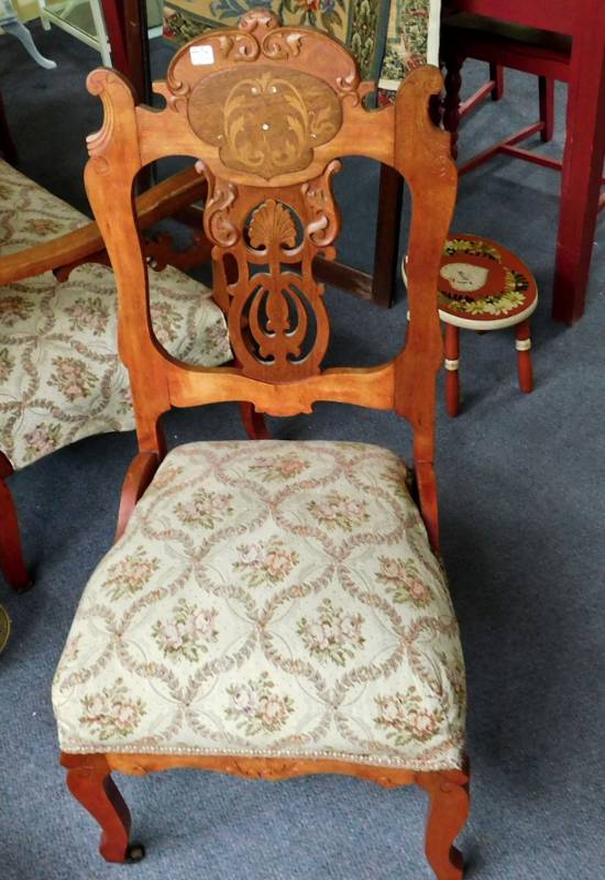 Vintage parlor side chair matches lots 51 and 52