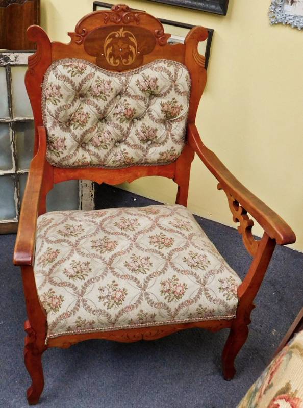 Vintage parlor arm chair matches lots 50 and 51
