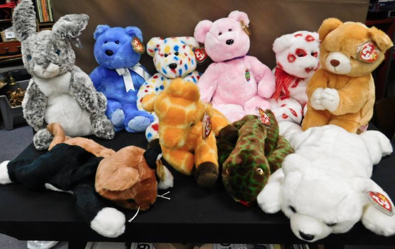 10 large beanie babies
