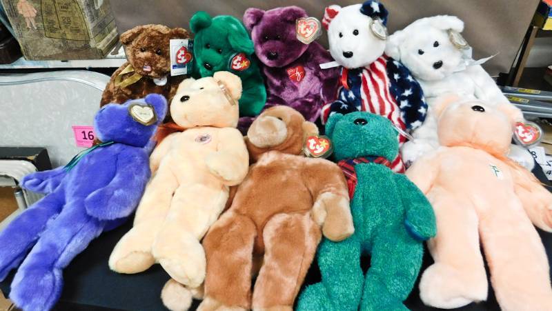 10 large beanie babies