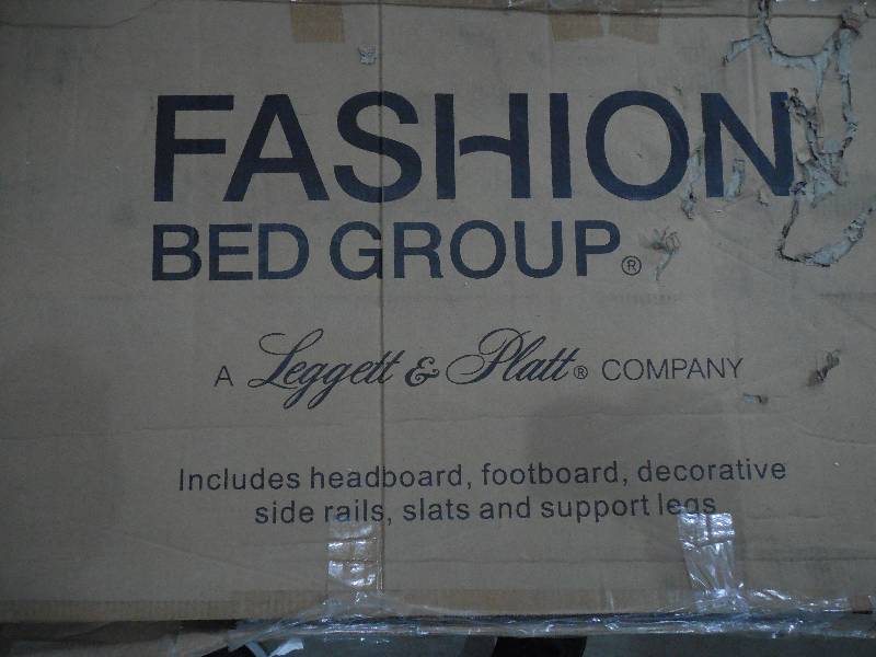 lot 32 image: Cosmos Snap Bed with Flowing Curves Panel Design and Folding Metal Side Rails, Coffee Finish, King