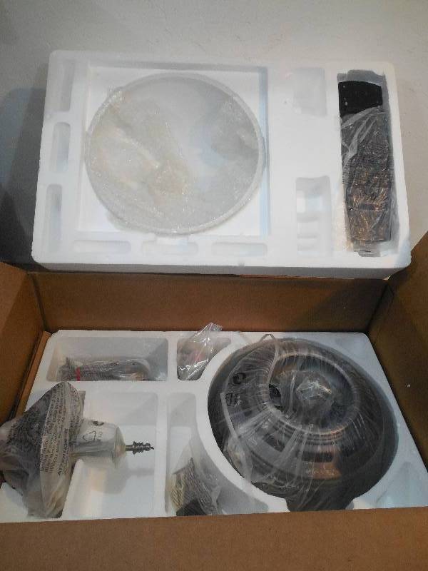 lot 62 image: Hunter Low Profile IV Plus LED 52-in Antique Pewter Flush Mount Indoor Ceiling Fan with Integrated Light Kit