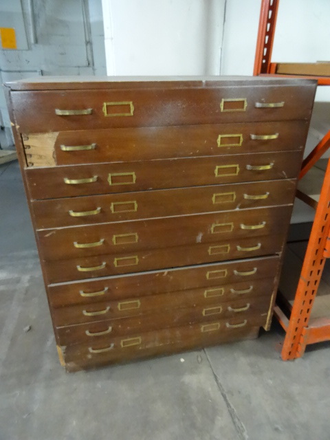 lot 14 image: 10 drawer wood cabinet. Great for t...