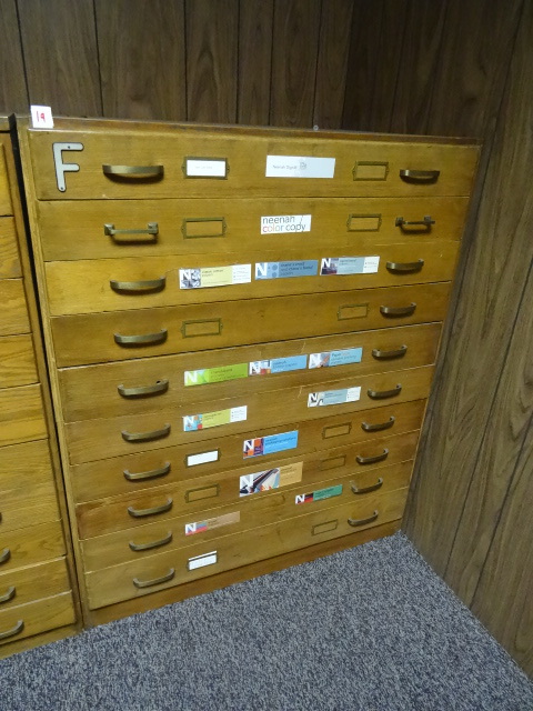 lot 19 image: 10 drawer wood cabinet. 37 x 24 x 4...