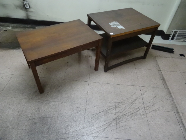 lot 23 image: 2 wood end tables. 28 x 22 x 21. 30...