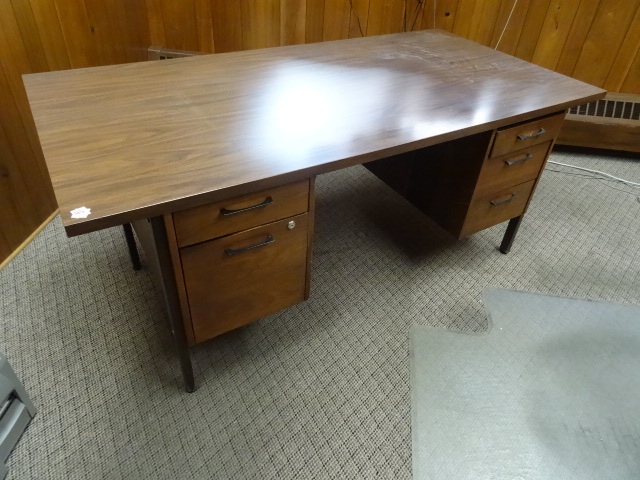 lot 43 image: Wood 5 drawer office desk. 72 x 36 ...