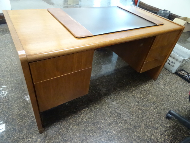 lot 48 image: 5 drawer wood office desk. 60 x 30 ...