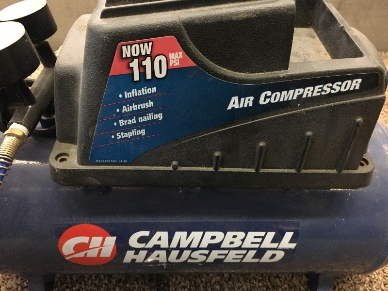 lot 10 image: Campbell Hausfeld 2-Gallon 110PSI E...