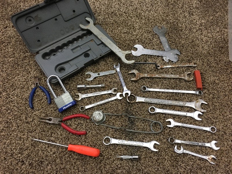 lot 35 image: Tote Of Assorted Wrenches, Hand To...