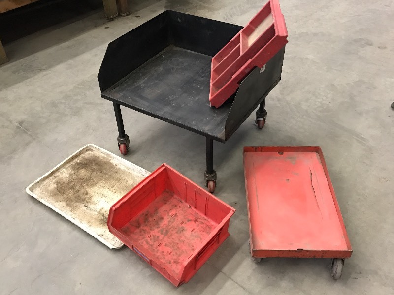 lot 54 image: Rolling Steel Cart (14 Base Height...