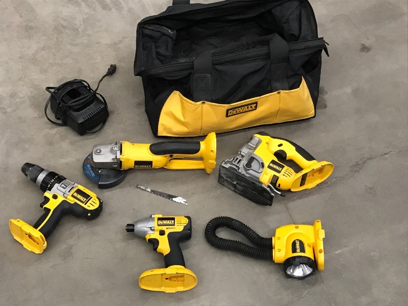 lot 75 image: 6-Piece DeWalt 18Volt Cordless Tool...