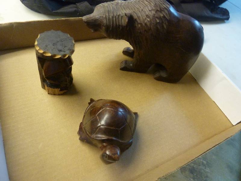 lot 83 image: Wooden Animal Statues