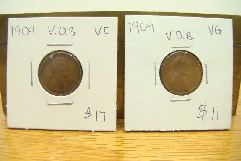 2 Lincoln V.D.B. 1909 Pennies