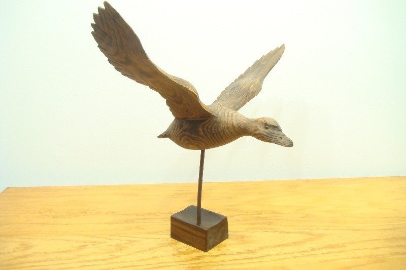 Large 19 Wood Hand Carved flying Duck Figure