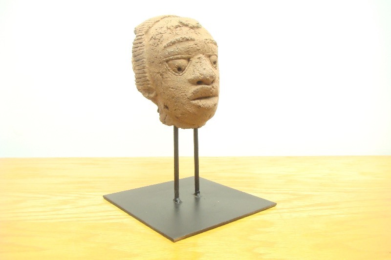 12 Old African Benin Ile-Ife type Terra Cotta Bust on Special Metal Stand