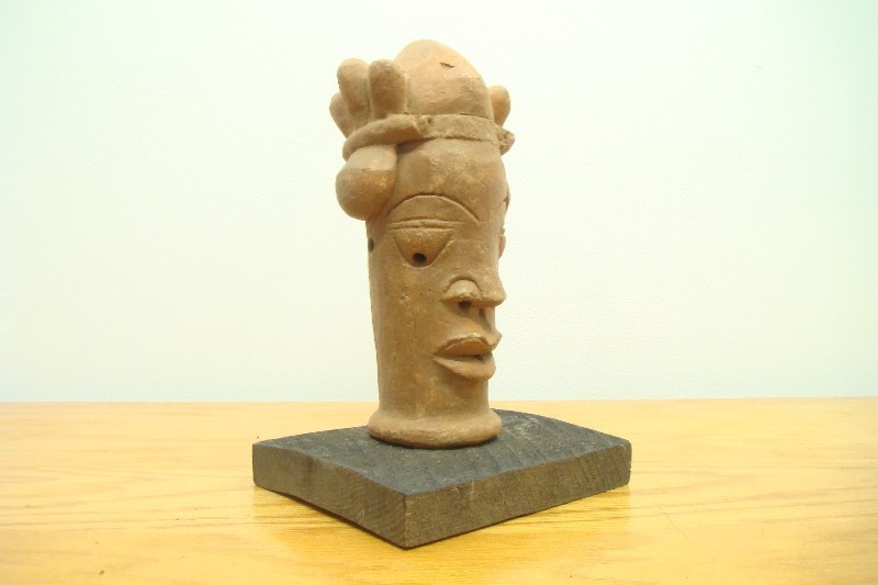 11.5 Old African Terra Cotta Bust on Special Stand